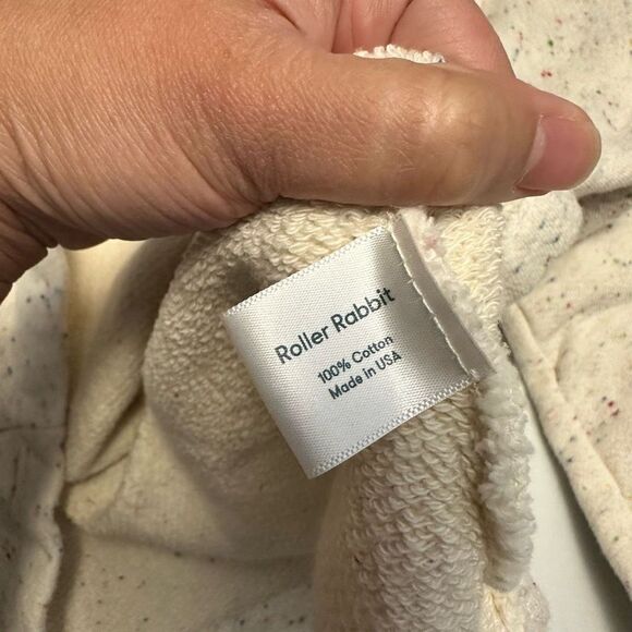 ROLLER RABBIT Women’s Cream Speckled Round Neck Cropped Sweater sz small - Picture 6 of 9